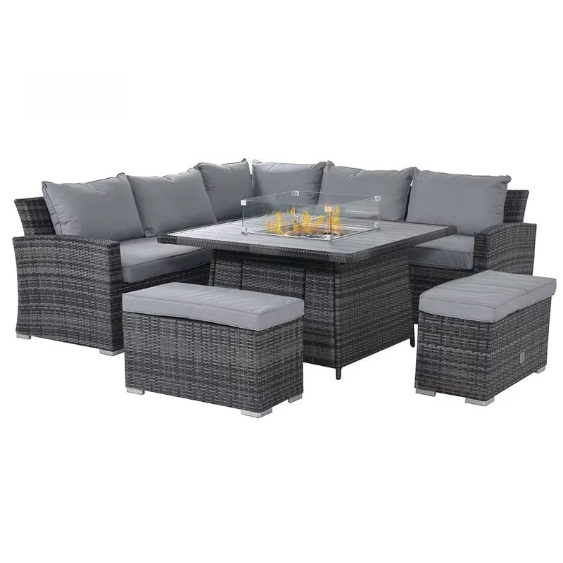 Outdoor Furniture With Fire Pit - Conjunto de Móveis para Pátio com