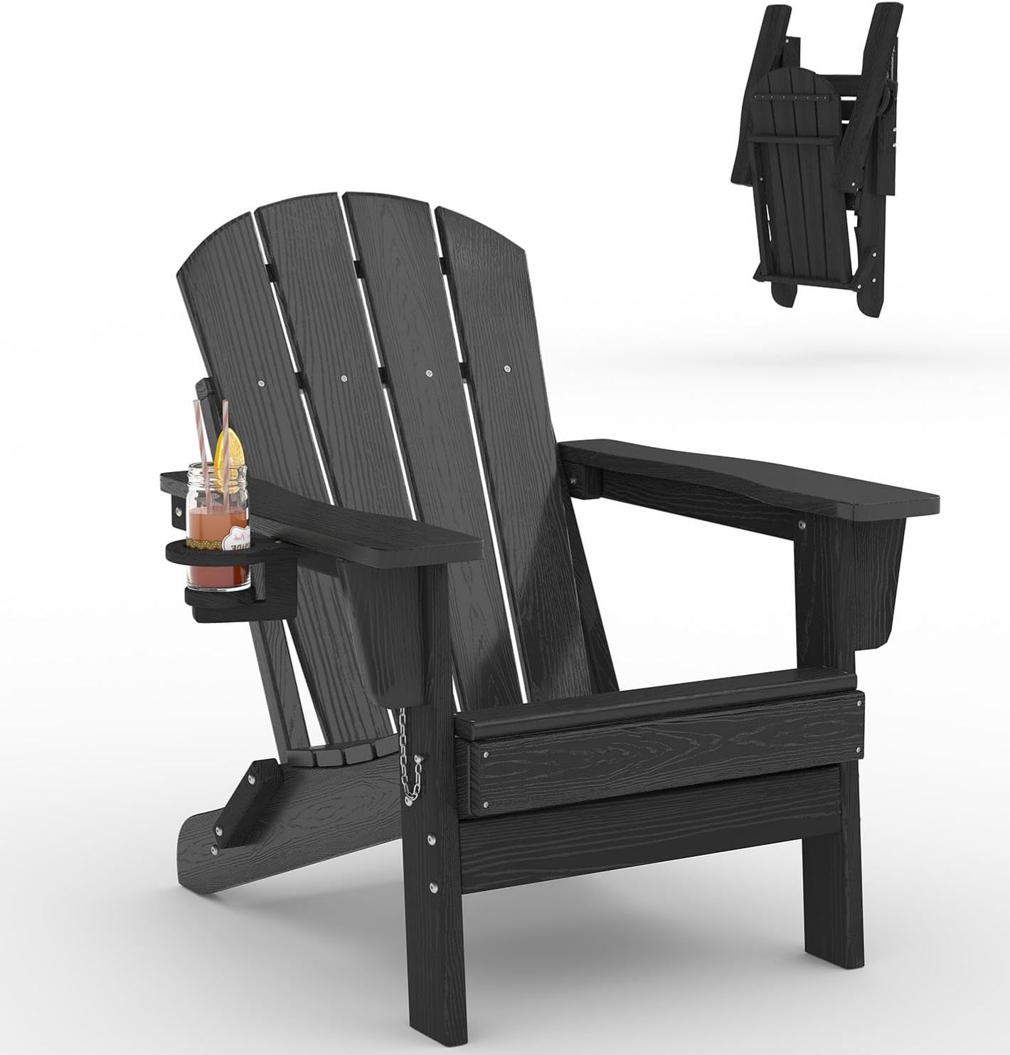 Outdoor Furniture With Fire Pit - Cadeira Adirondack Dobrável em Plástico HDPE
