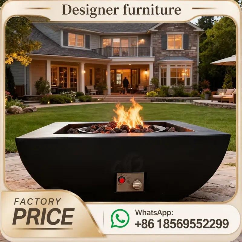 Outdoor Furniture With Fire Pit - Mesa de Fogo a Gás Personalizada
