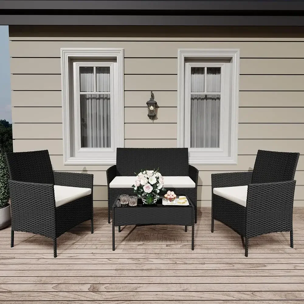 Outdoor Furniture Loveseat - Conjunto de Móveis de Rattan para
