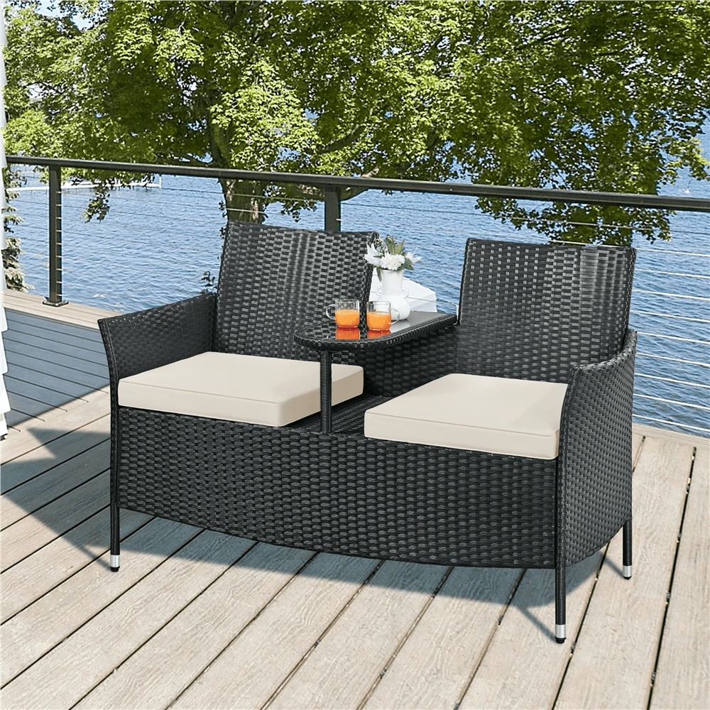 Outdoor Furniture Rattan - Conjunto de Móveis de Conversação para