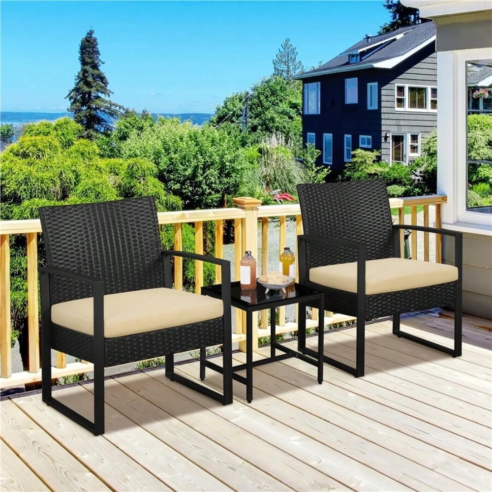 Outdoor Furniture Rattan - Conjunto de Móveis de Vime para