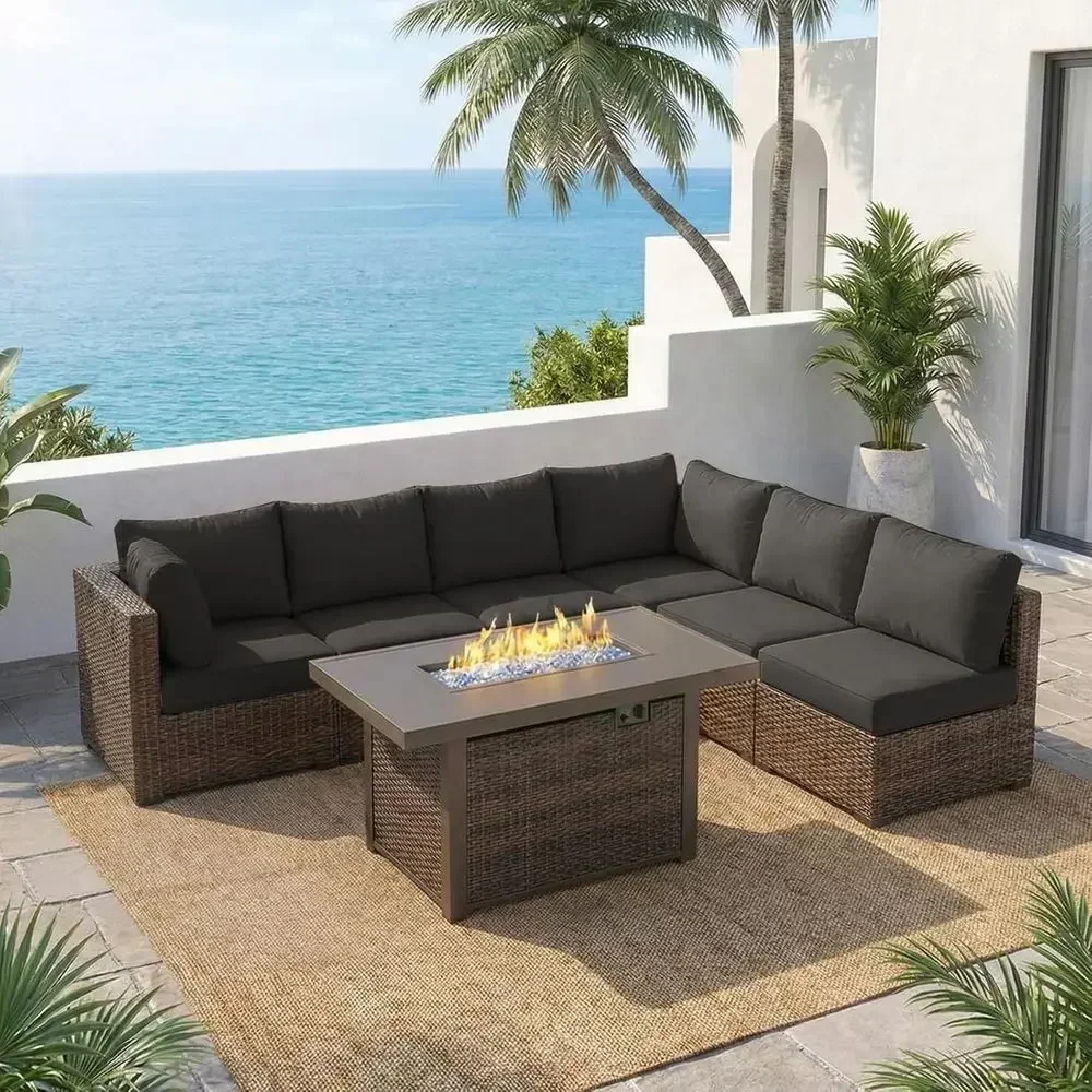Outdoor Furniture With Fire Pit - Conjunto de móveis para pátio externo