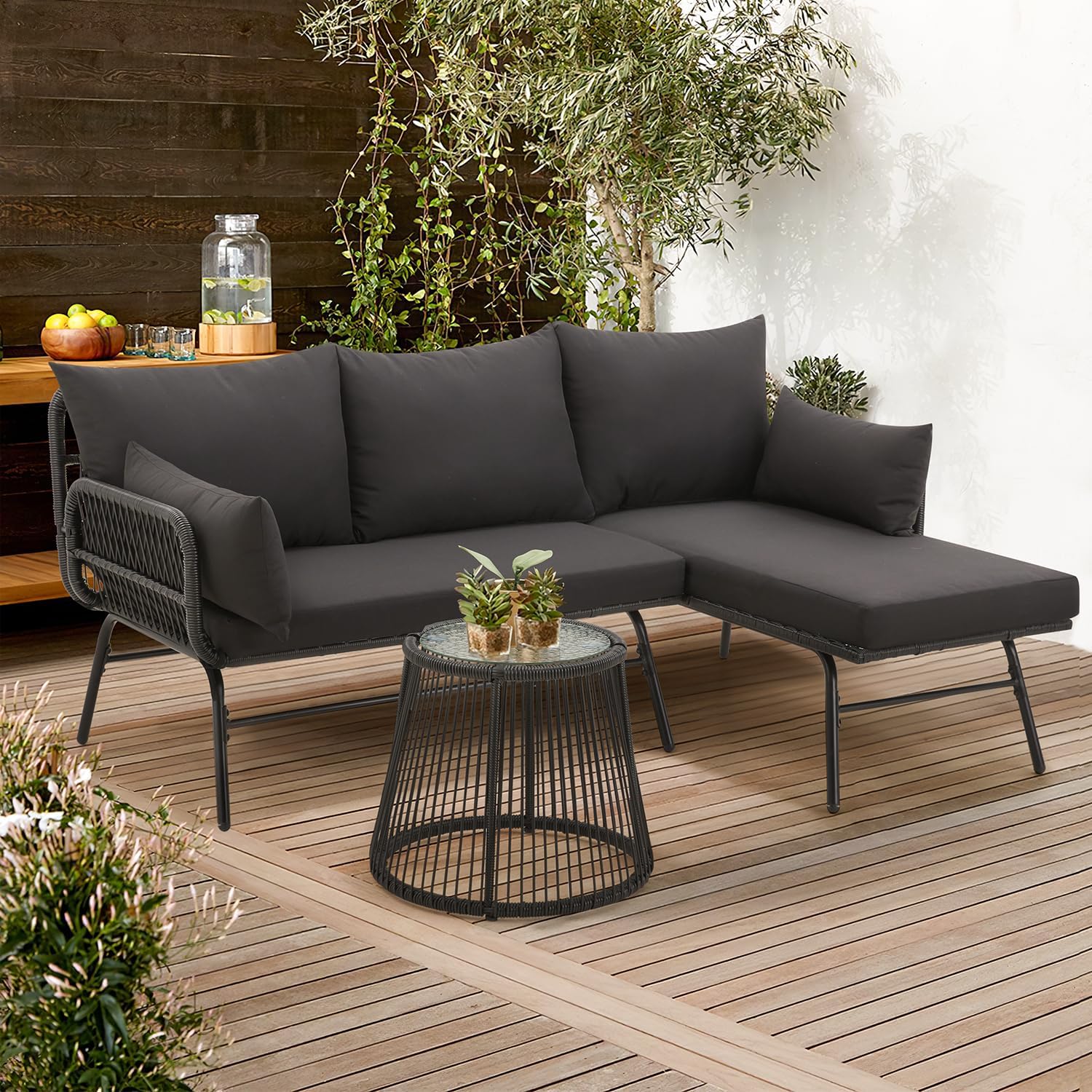 Conjunto de móveis de vime par - Outdoor Furniture Rattan avaliação e preço
