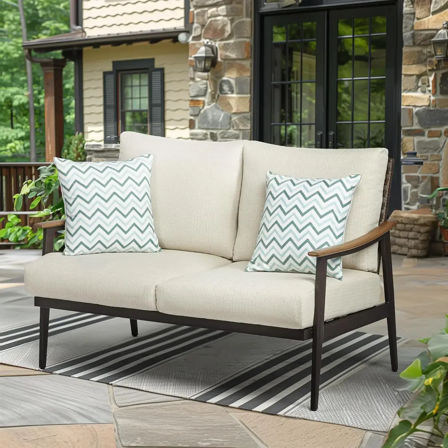 Sofá de Jardim para Exterior,  - Outdoor Furniture Loveseat avaliação e preço