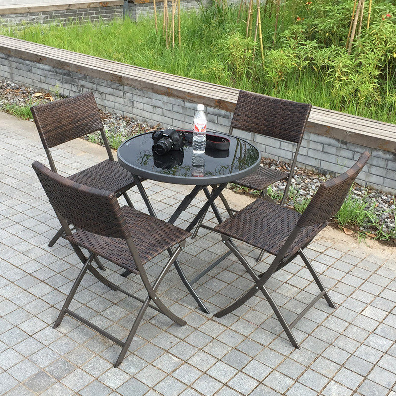 Conjunto de Jardim Dobrável em - Outdoor Furniture Rattan avaliação e preço