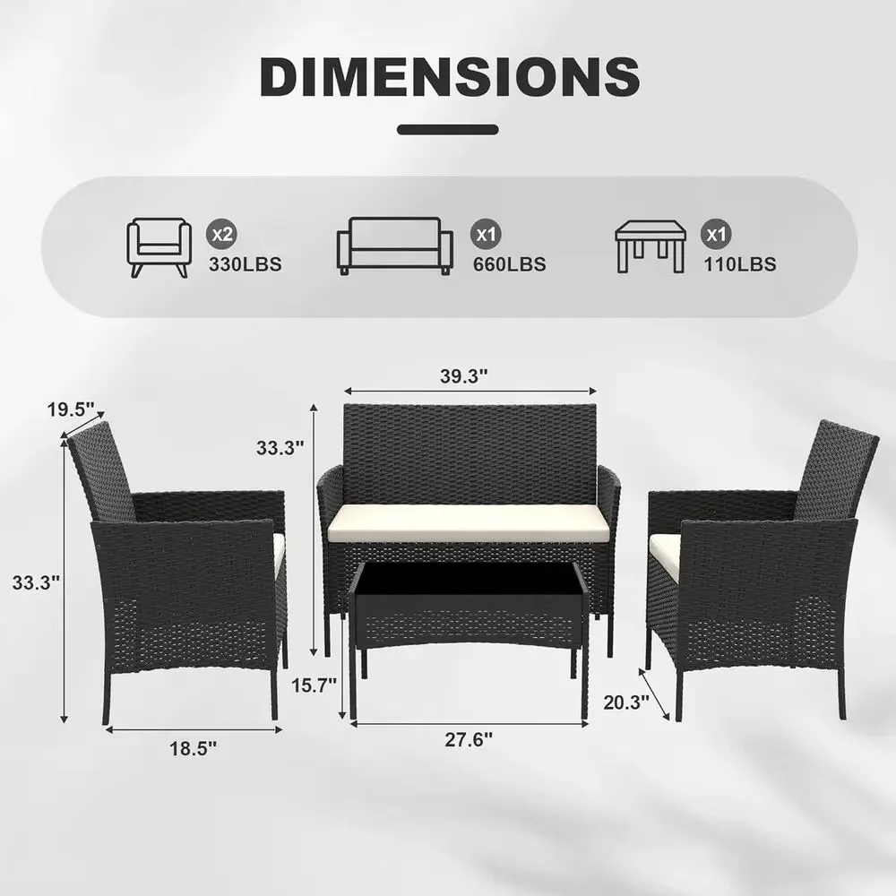 Conjunto de Móveis de Rattan p - Outdoor Furniture Loveseat avaliação e preço