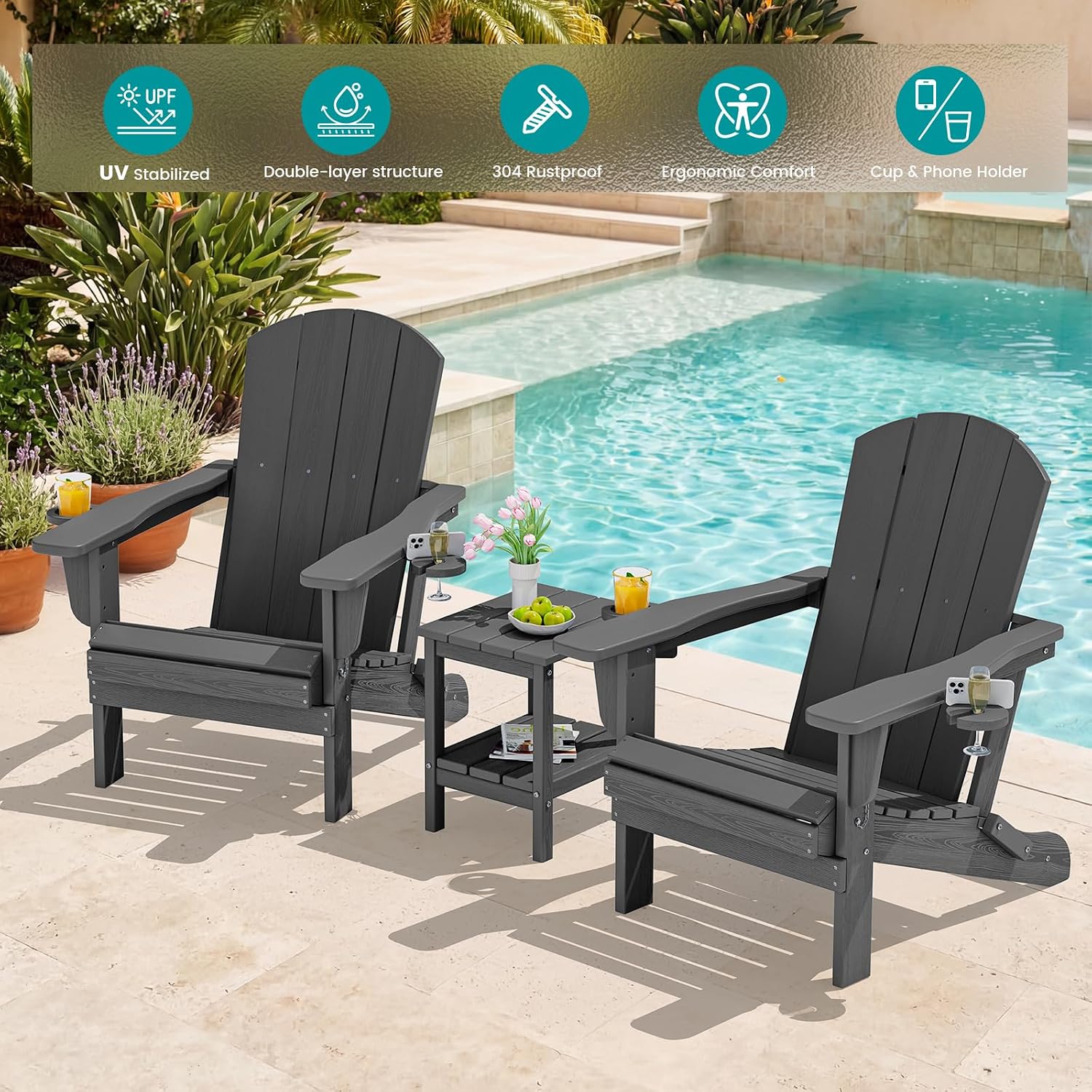 Conjunto de Duas Cadeiras Dobr - Outdoor Furniture With Fire Pit avaliação e preço