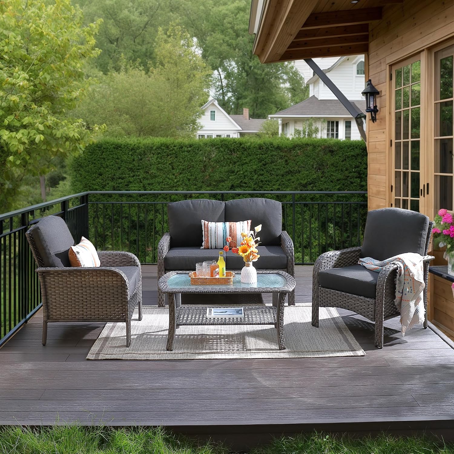 Conjunto de Sofá Loveseat de V - Outdoor Furniture Loveseat avaliação e preço