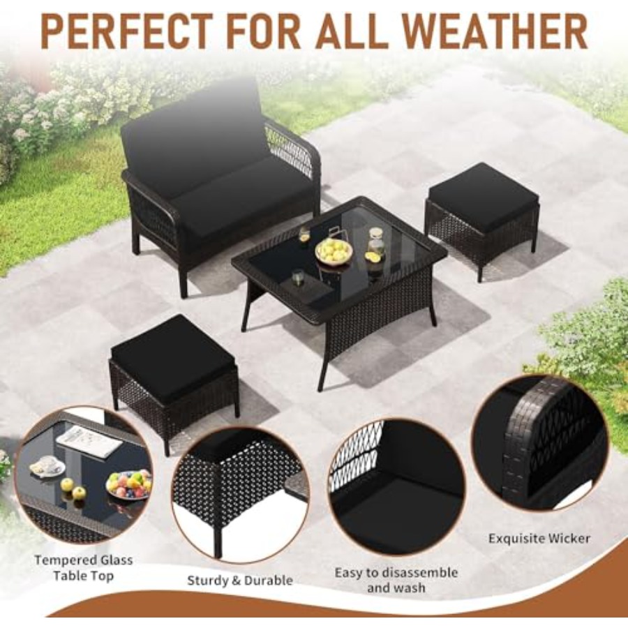 Conjunto de Móveis para Pátio, - Outdoor Furniture Loveseat avaliação e preço