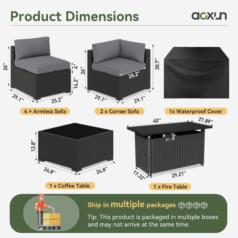 Conjunto de Móveis para Pátio  - Outdoor Furniture With Fire Pit avaliação e preço
