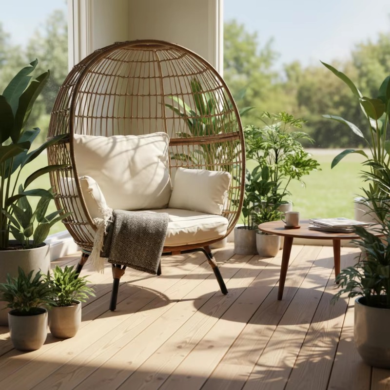 Cadeira de ovo de vime de alta - Outdoor Furniture Quality avaliação e preço